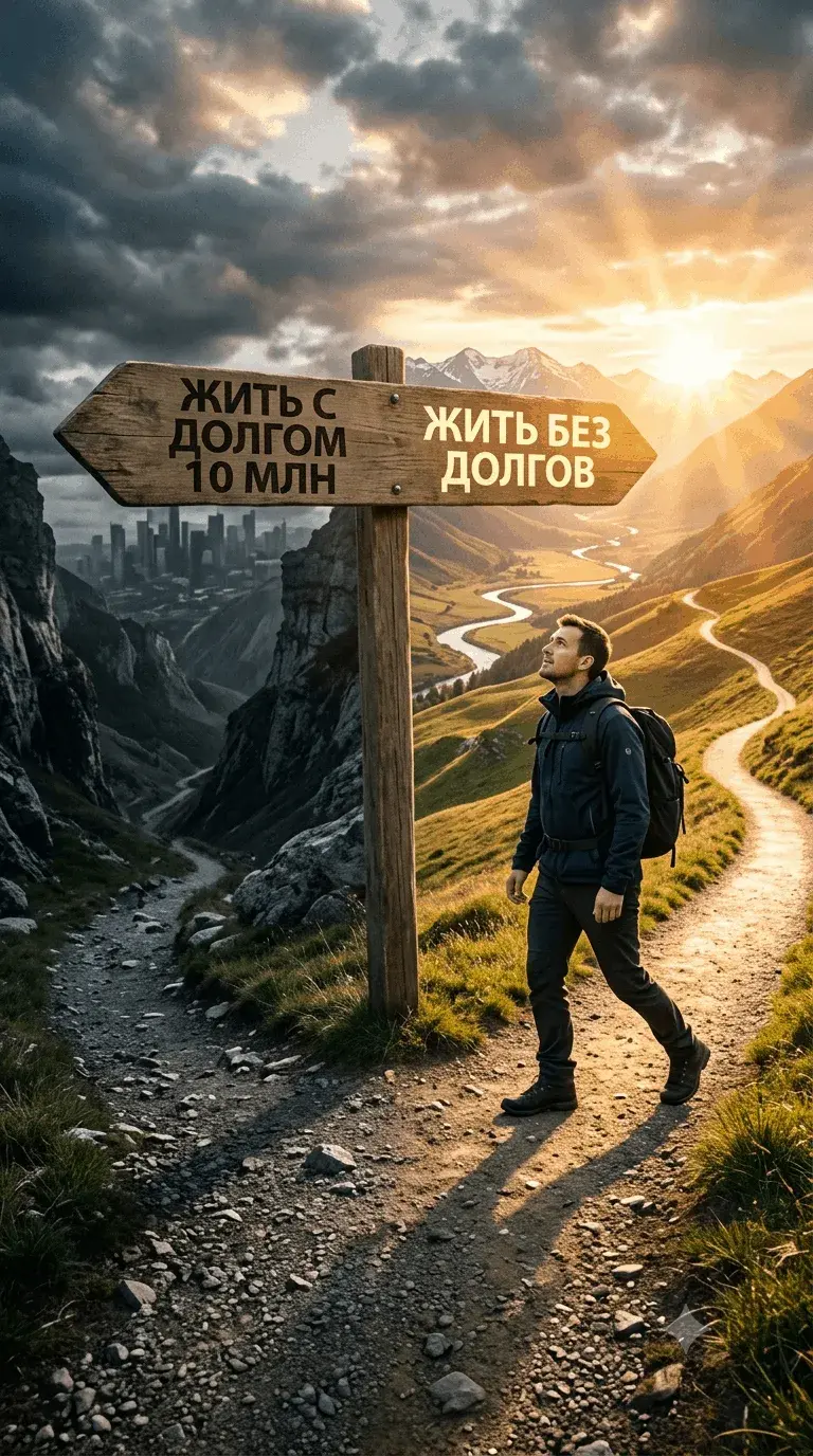 Развилка: «жить с долгом 10 млн» или «жить без долгов» — выбор пути